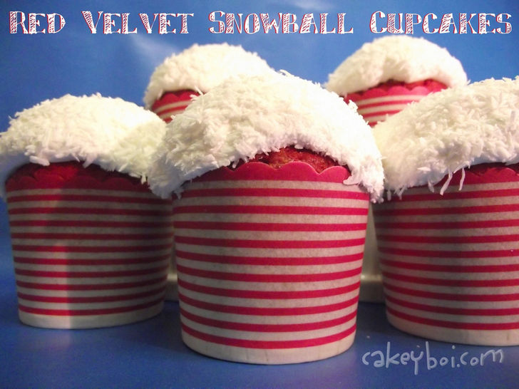 Cupcake Recipes - Red Velvet Snowball Cupcakes.