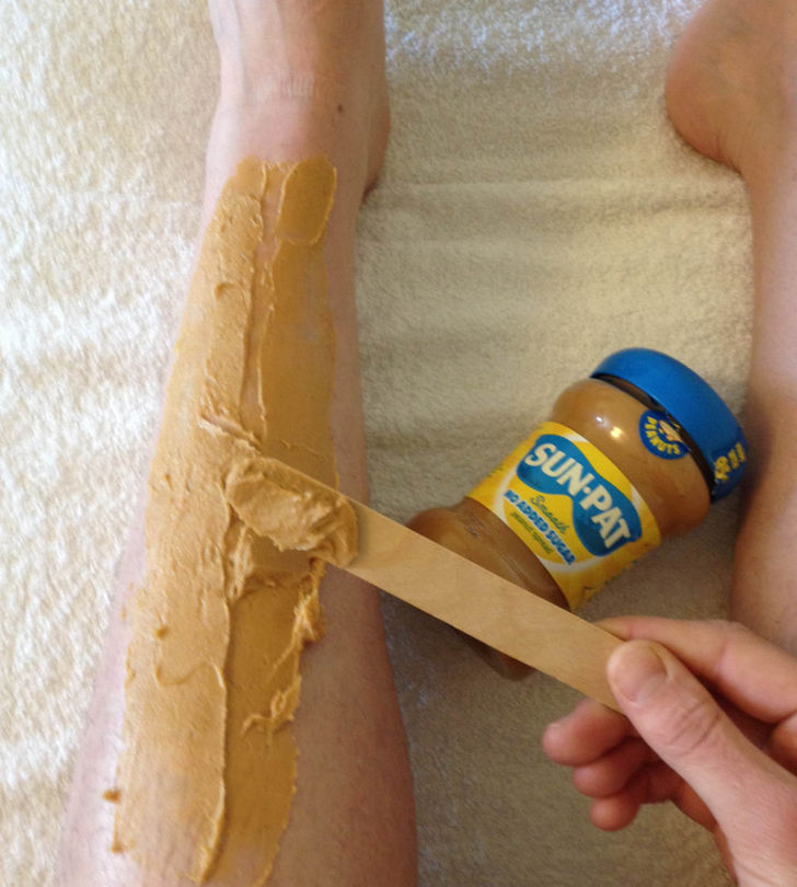 12 Incredible Uses for Peanut Butter - Use peanut butter instead of shaving cream.