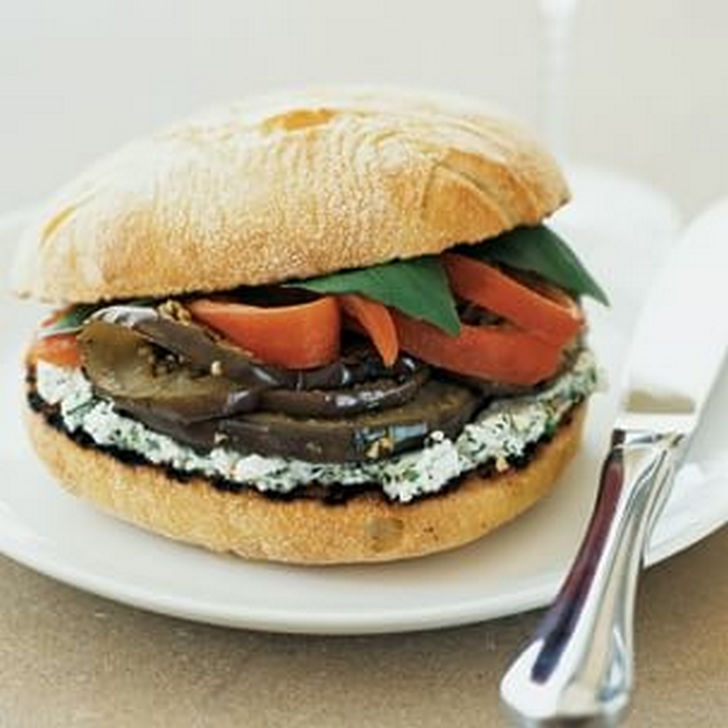 13 College Student Recipes - Eggplant, Red Pepper, and Goat Cheese Sandwiches