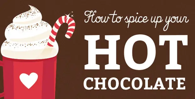 10 ways to spice up that kickin’ cup of hot chocolate. #7 is off the charts.