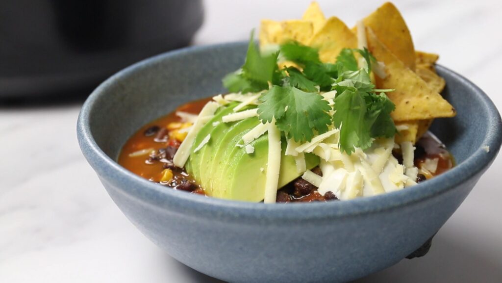 Black bean tortilla taco soup recipe.