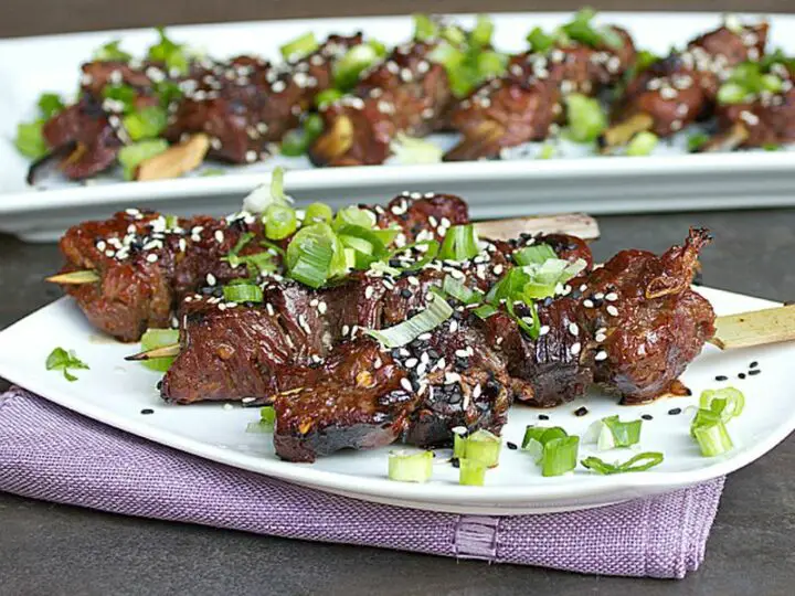 I just love Asian flavors and these Asian Sesame Beef Skewers have my mouth watering. You'll want to make these more than once!