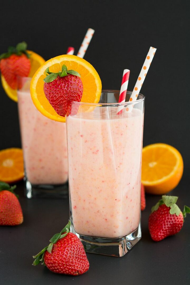 Strawberry Orange Sunrise Smoothie.