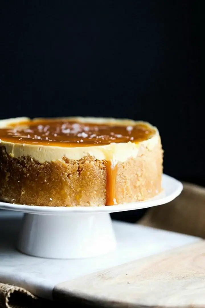 Instant Pot Salted Caramel Cheesecake.